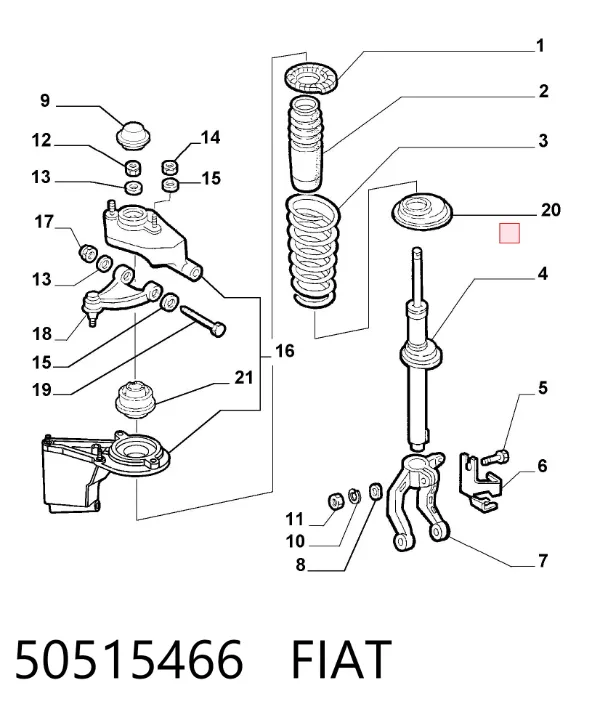 Amortyzator przedni 50515466 Fiat/Alfa/Lancia