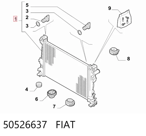 Chłodnica silnika 50526637 Fiat/Alfa/Lancia