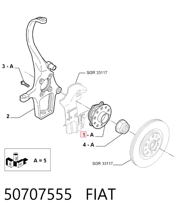 Piasta tylna 50707555 Fiat/Alfa/Lancia