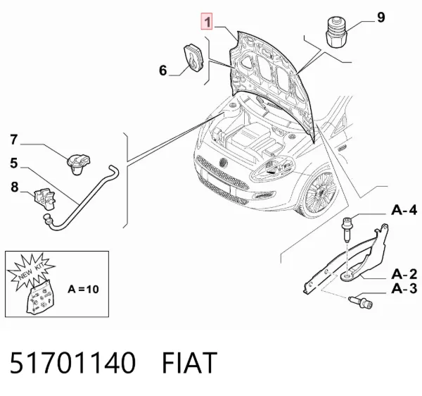 Maska silnika 51701140 Fiat/Alfa/Lancia