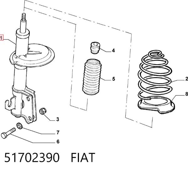 Amortyzator tylny 51702390 Fiat/Alfa/Lancia