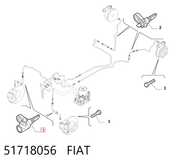 Czujnik ABS przedni 51718056 Fiat/Alfa/Lancia