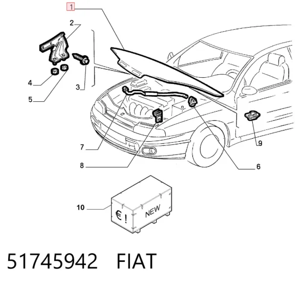 Maska silnika 51745942 Fiat/Alfa/Lancia
