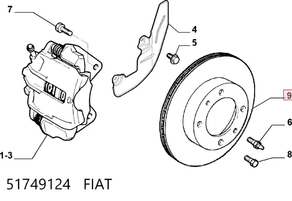 Tarcza hamulcowa przednia 51749124 Fiat/Alfa/Lancia
