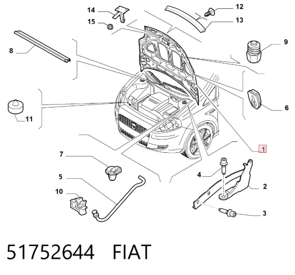 Maska silnika Fiat Linea 323