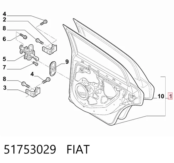 Drzwi tylne prawe Fiat Linea 323