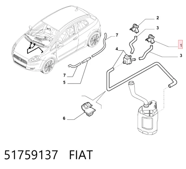 Dysza spryskiwacza szyby przedniej 51759137 Fiat/Alfa/Lancia