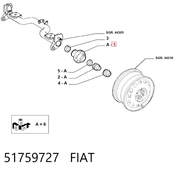 Piasta tylna 51759727 Fiat/Alfa/Lancia