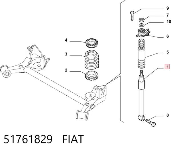 Amortyzator tylny 51761829 Fiat/Alfa/Lancia