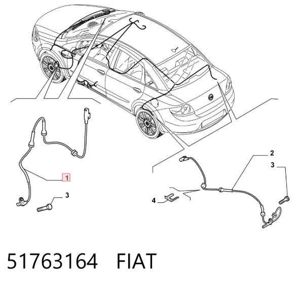 Czujnik ABS przedni 51763164 Fiat/Alfa/Lancia