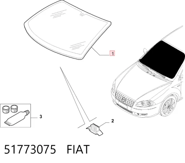 Szyba przednia Fiat Croma II