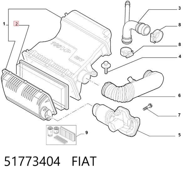 Filtr powietrza 51773404 Fiat/Alfa/Lancia