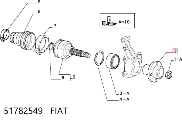 Piasta przednia 51782549 Fiat/Alfa/Lancia