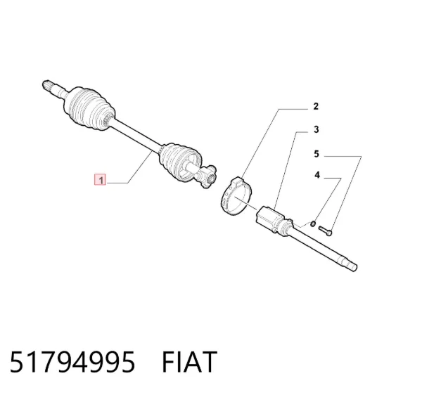 Półoś napędowa przednia lewa 51794995 Fiat/Alfa/Lancia