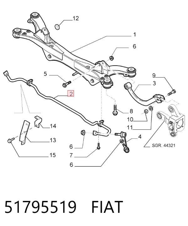 Stabilizator tylny Alfa Romeo 159 939