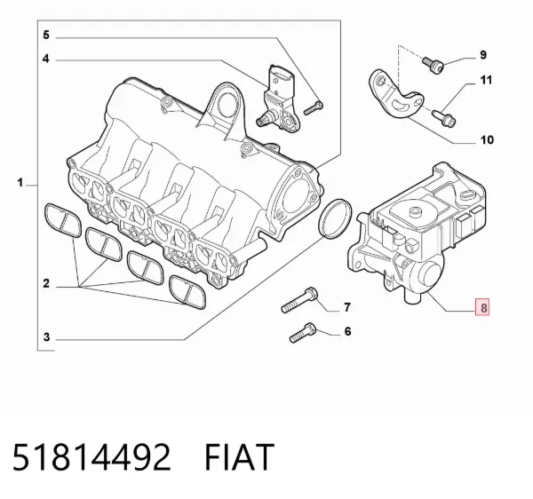 Przepustnica, komplet 51814492 Fiat/Alfa/Lancia