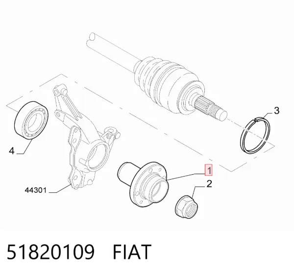 Piasta przednia 51820109 Fiat/Alfa/Lancia