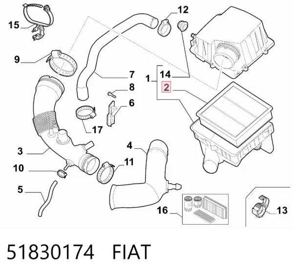 Filtr powietrza 51830174 Fiat/Alfa/Lancia