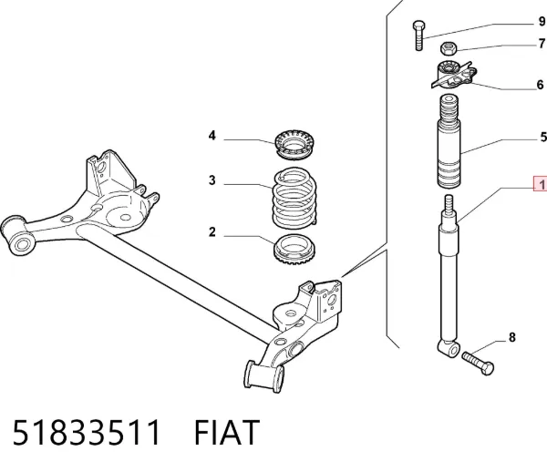 Amortyzator tylny 51833511 Fiat/Alfa/Lancia