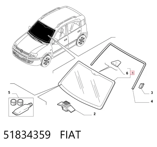 Szyba przednia Fiat Panda II