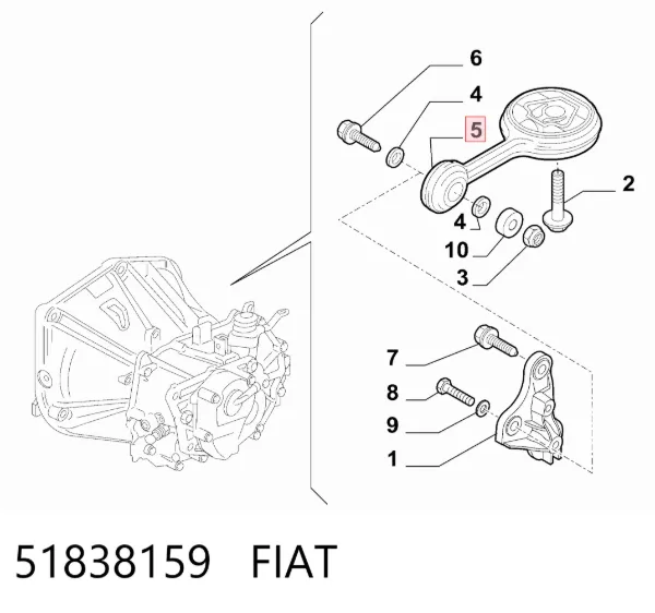 Poduszka (podpora) silnika prawa 51838159 Fiat/Alfa/Lancia