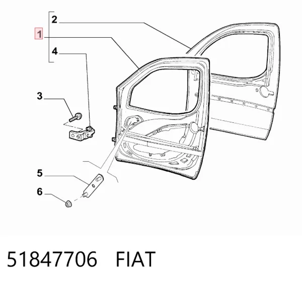 Drzwi przednie lewe Fiat Doblo I