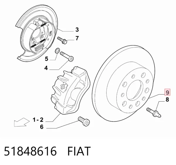 Tarcza hamulcowa tylna 51848616 Fiat/Alfa/Lancia