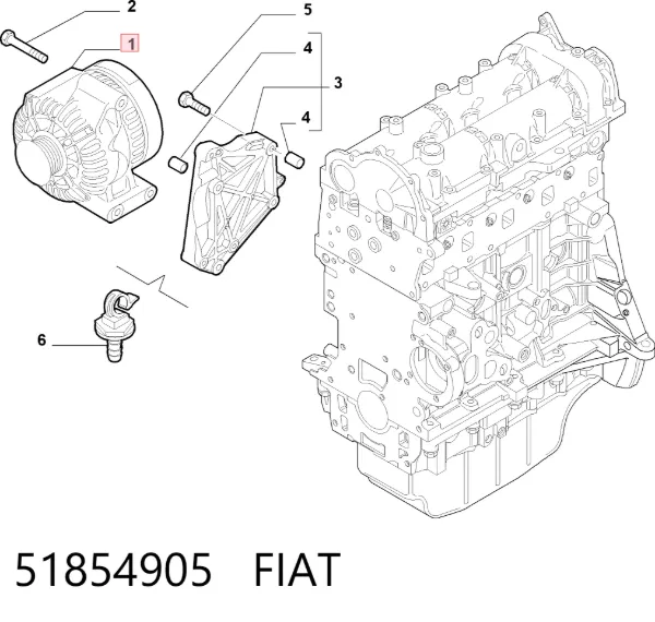 Alternator 51854905 Fiat/Alfa/Lancia