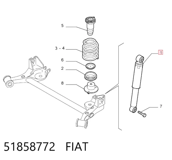 Amortyzator tylny 51858772 Fiat/Alfa/Lancia