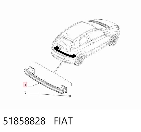 Wzmocnienie zderzaka tylnego 51858828 Fiat/Alfa/Lancia