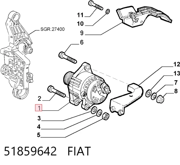 Alternator 51859642 Fiat/Alfa/Lancia