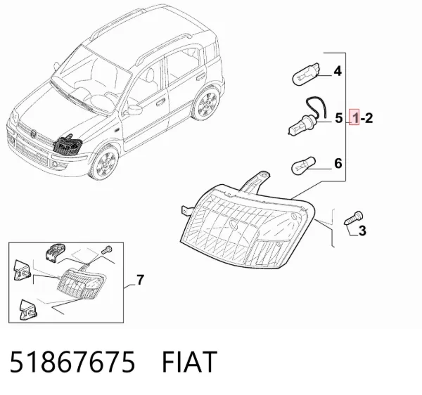 Reflektor prawy 51867675 Fiat/Alfa/Lancia