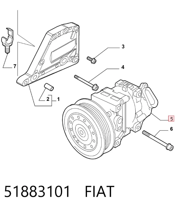 Sprężarka klimatyzacji 51883101 Fiat/Alfa/Lancia