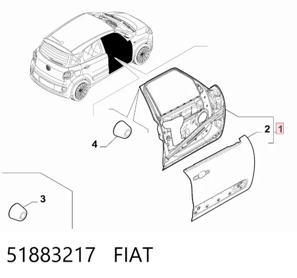 Drzwi przednie lewe 51883217 Fiat/Alfa/Lancia