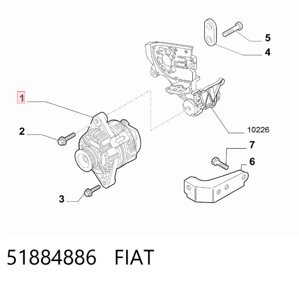 Alternator 51884886 Fiat/Alfa/Lancia