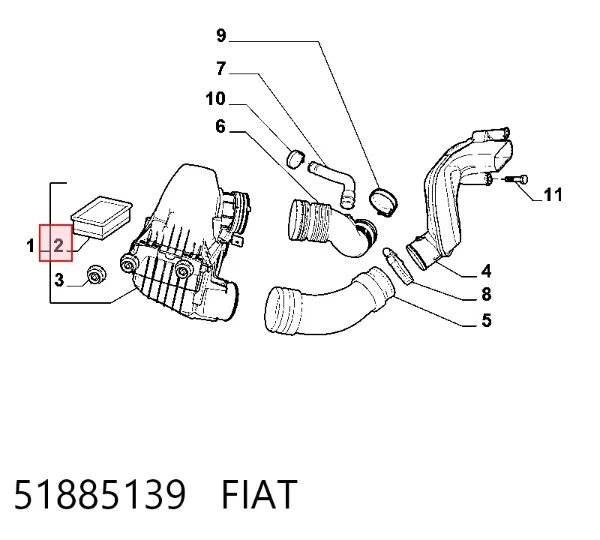 Filtr powietrza 51885139 Fiat/Alfa/Lancia