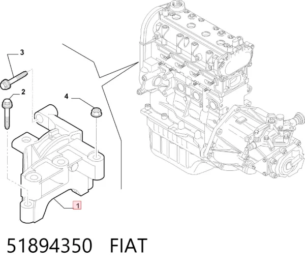 Poduszka (podpora) silnika prawa 51894350 Fiat/Alfa/Lancia