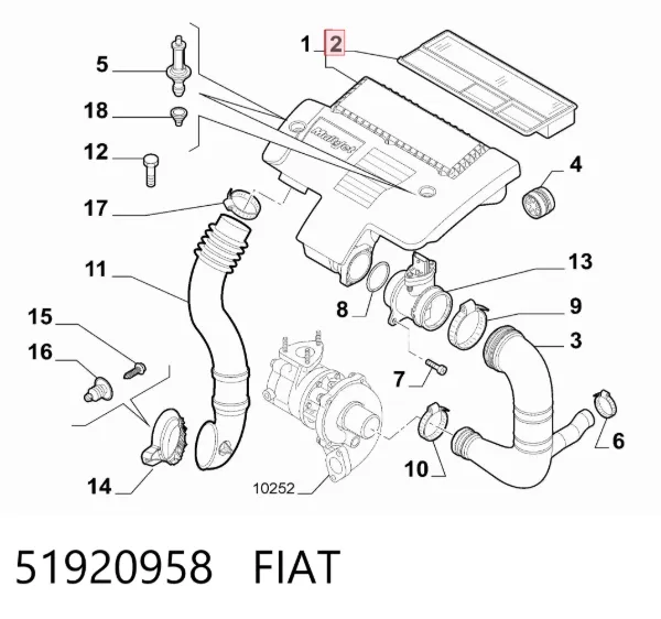 Filtr powietrza 51920958 Fiat/Alfa/Lancia
