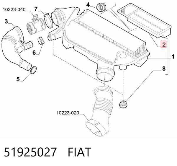 Filtr powietrza 51925027 Fiat/Alfa/Lancia