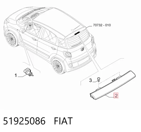 Lampa stop tylna dodatkowa 51925086 Fiat/Alfa/Lancia