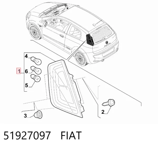 Lampa zespolona tylna lewa 51927097 Fiat/Alfa/Lancia