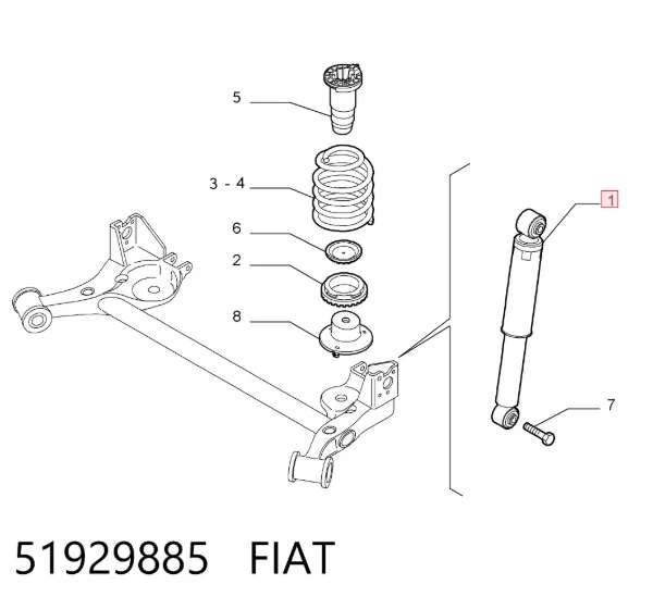 Amortyzator tylny 51929885 Fiat/Alfa/Lancia