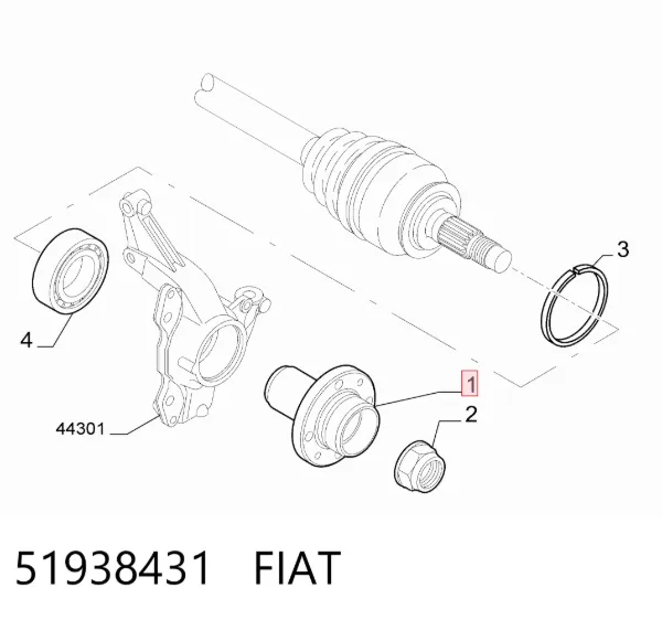 Piasta przednia 51938431 Fiat/Alfa/Lancia