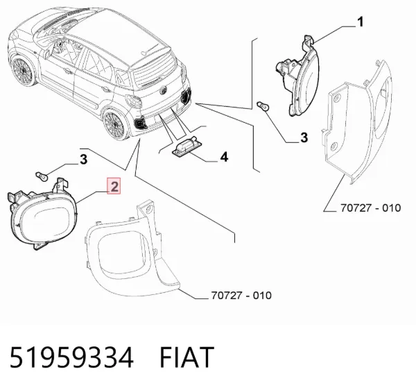 Lampa zespolona zderzaka tylnego lewa 51959334 Fiat/Alfa/Lancia