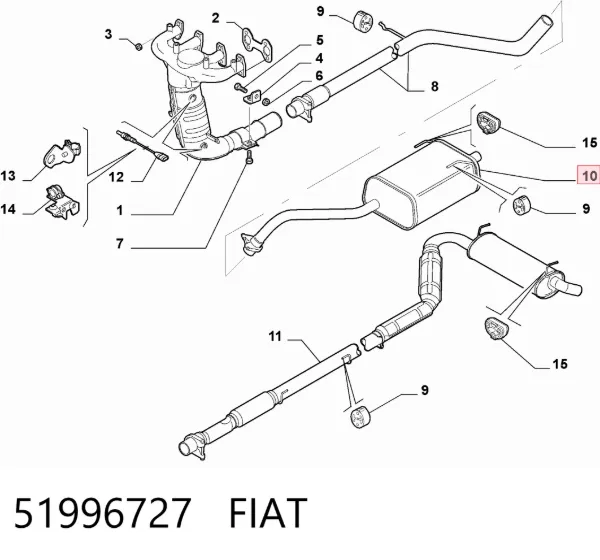 Tłumik, tylna część 51996727 Fiat/Alfa/Lancia