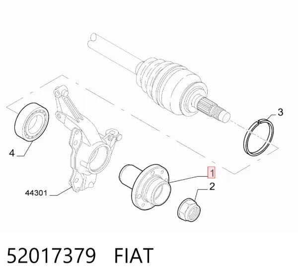 Piasta przednia 52017379 Fiat/Alfa/Lancia