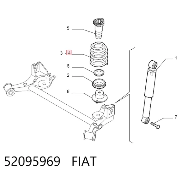 Sprężyna tylna 52095969 Fiat/Alfa/Lancia