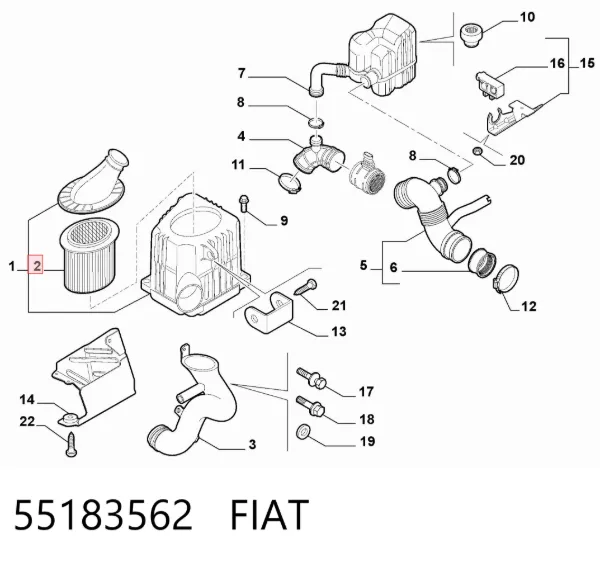 Filtr powietrza 55183562 Fiat/Alfa/Lancia