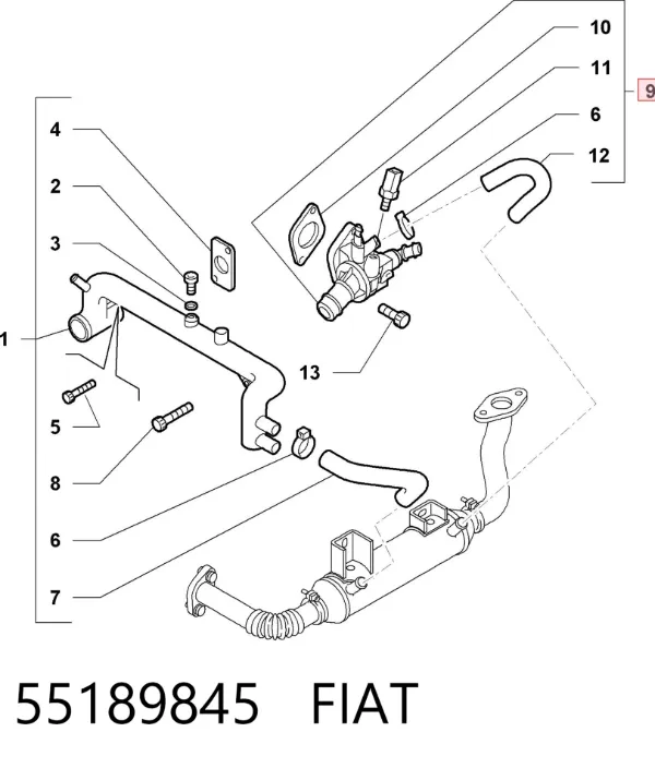 Obudowa termostatu 55189845 Fiat/Alfa/Lancia