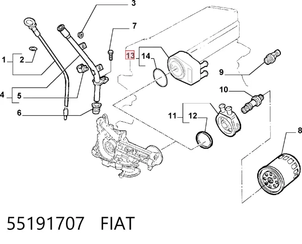 Chłodnica oleju 55191707 Fiat/Alfa/Lancia